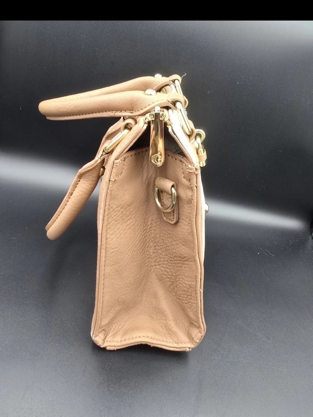 Classic Tan Leather Satchel Handbag
